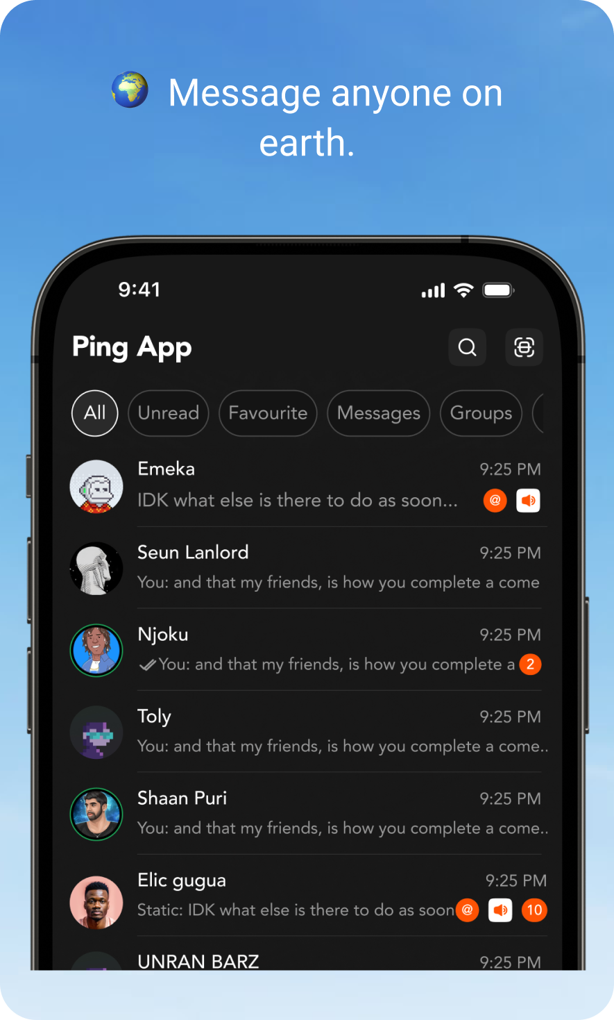 Message anyone on earth